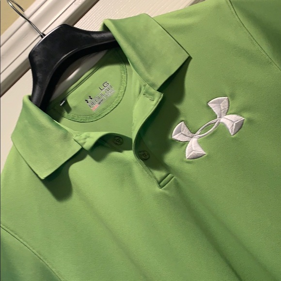 Under Armour acid green polo pullover #6 jersey! - Picture 2 of 7